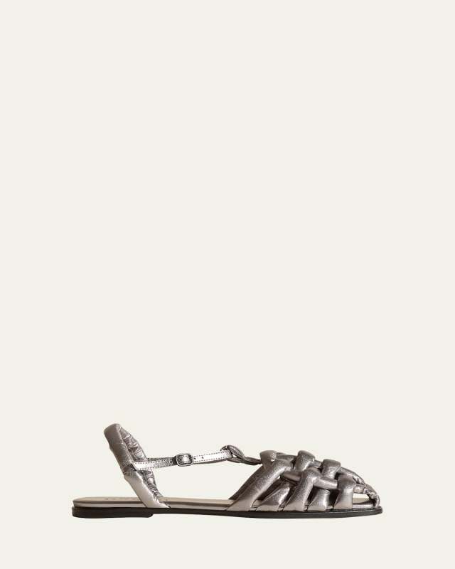 Cabersa Puffy Metallic Fisherman Sandals